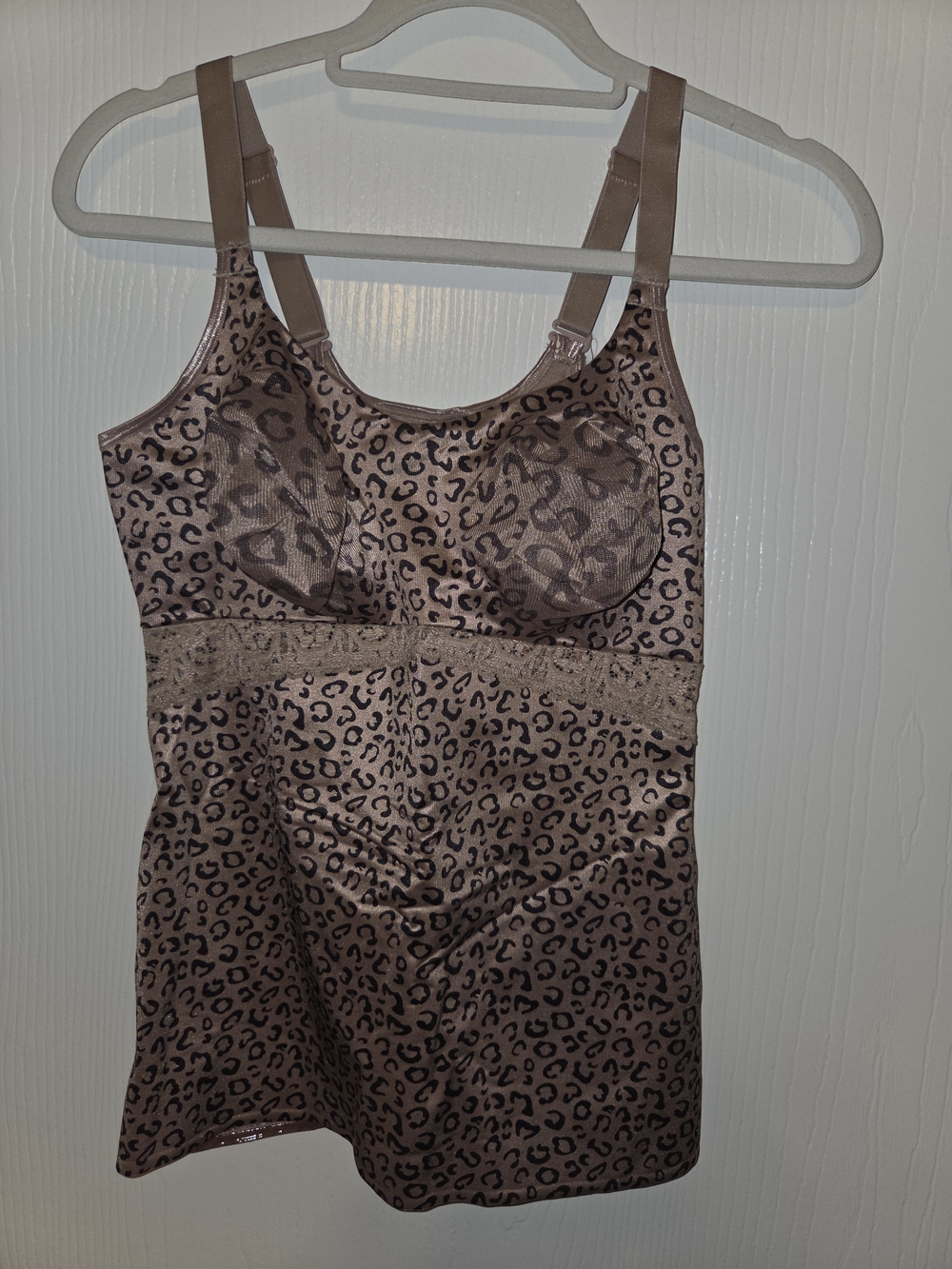 Ruby Ribbon Lace Csmi-Leopard Print Shapewear Camisole - Taupe Brown
